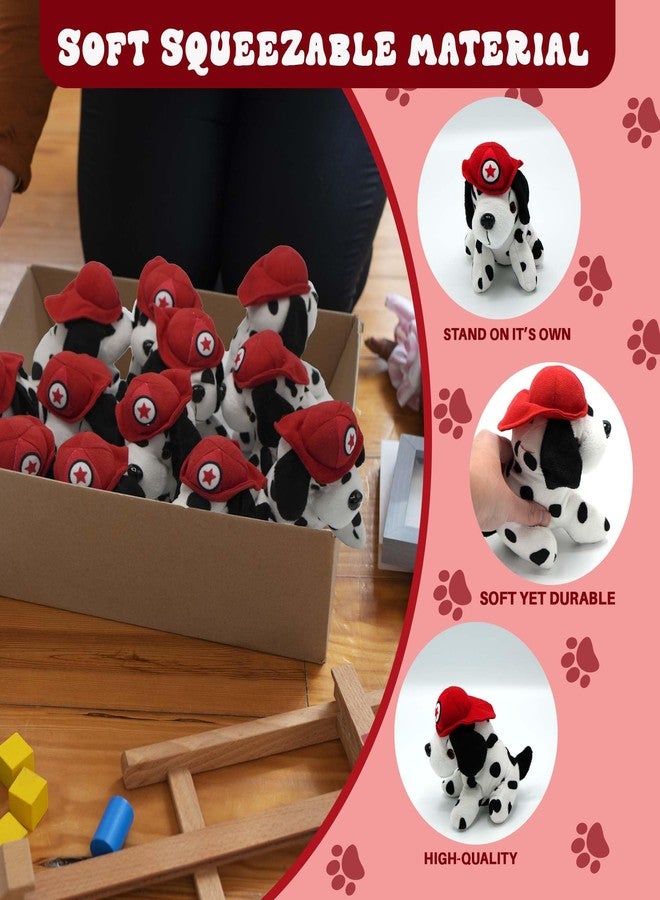 4E's Novelty 12 Pack Dalmatians Stuffed Animals - Soft Stuffed Dalmatian Dog Plush, 6” Small Dalmatian Puppy Plush with Fire Hat, Dalmatian Dog Toy for Kids, Birthday Party Favors - Image 4